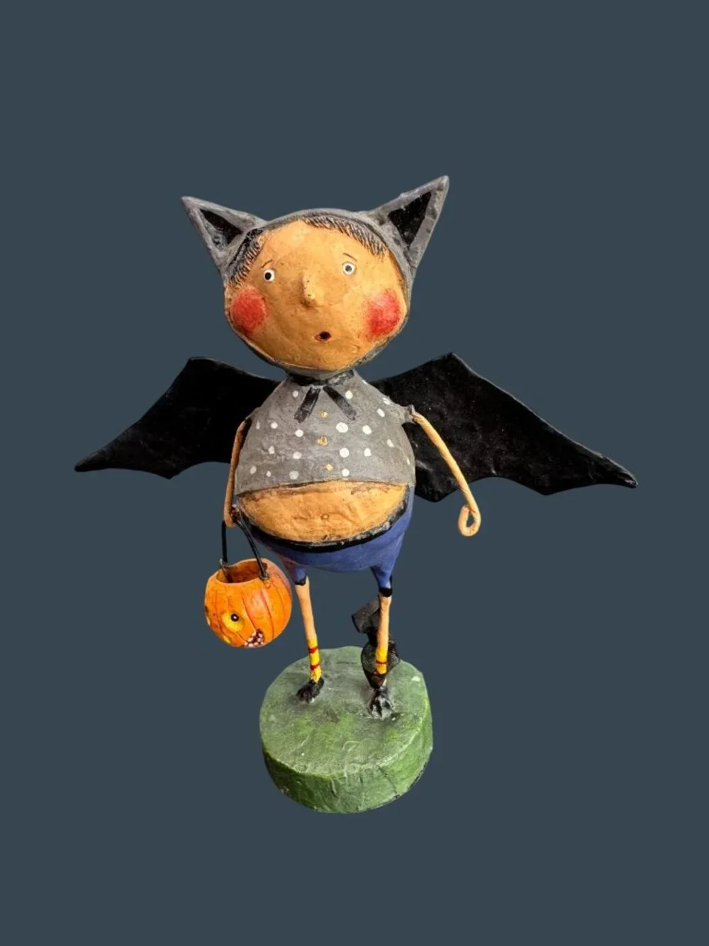 Lori Mitchell Bat Boy Ben Halloween Figurine 5 1/2" ESC Resin - Picture 3 of 7